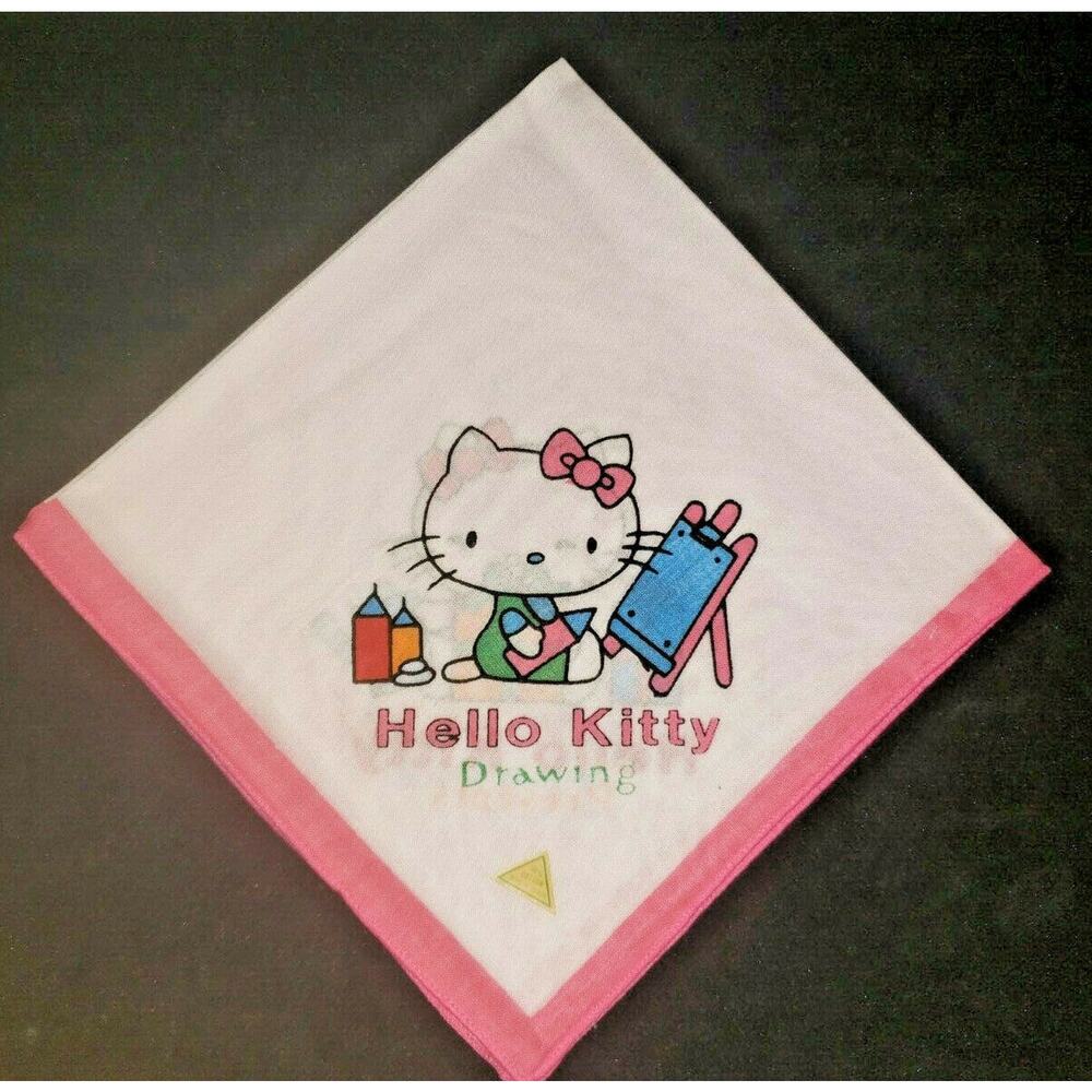 Vintage Hello Kitty Handkerchief New Old Stock Pink